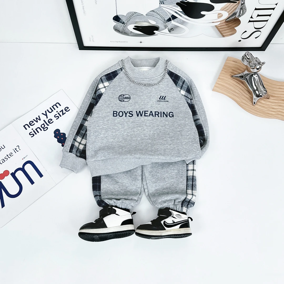 男童套装加厚2024新秋冬装儿童两件套 D-BQ241068D 悠悠童话童装