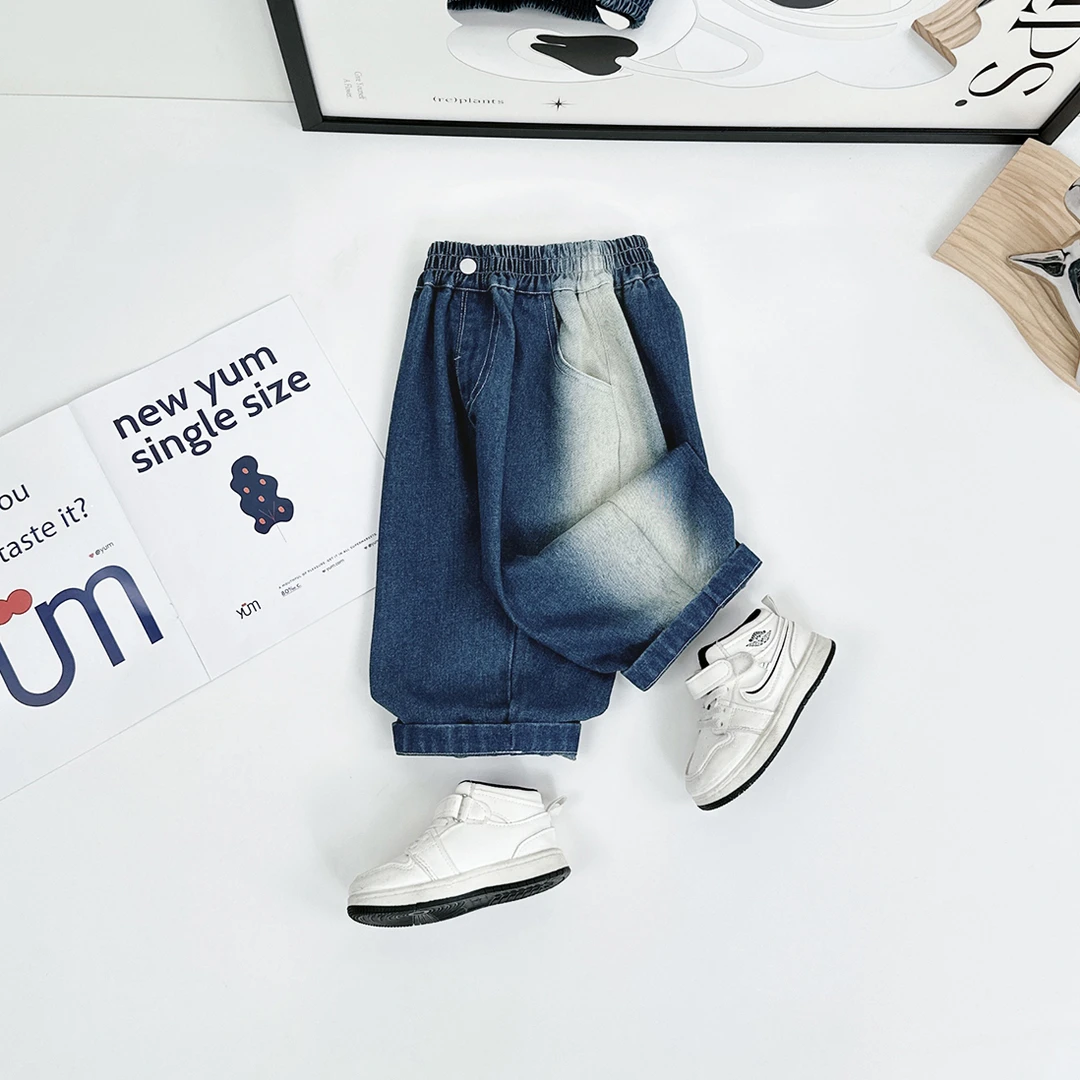 儿童薄款牛仔七分裤夏季2024新款男童夏 D-WG26345 悠悠童话童装