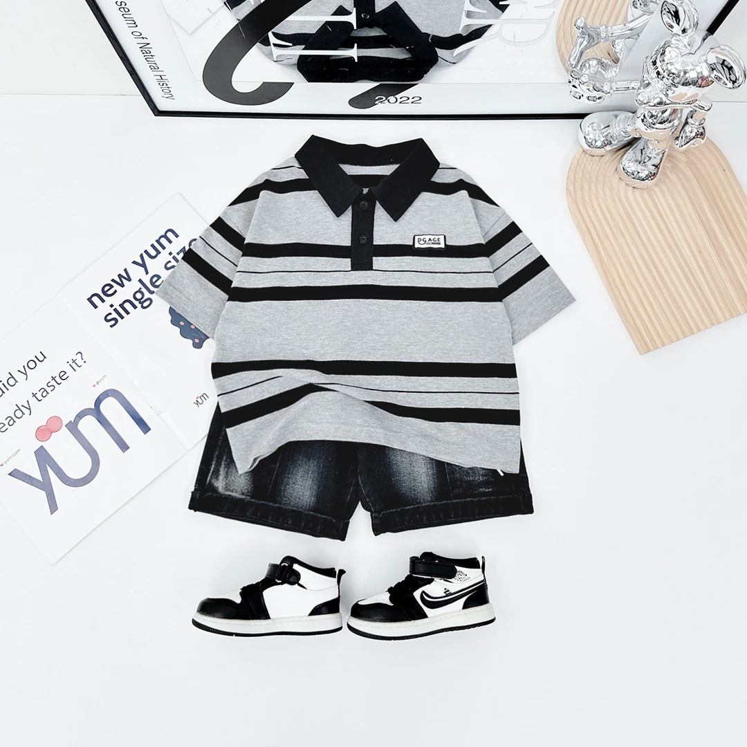 儿童夏装短袖POLO衫男童T恤薄2024新款 D-BQ24385Y 悠悠童话童装