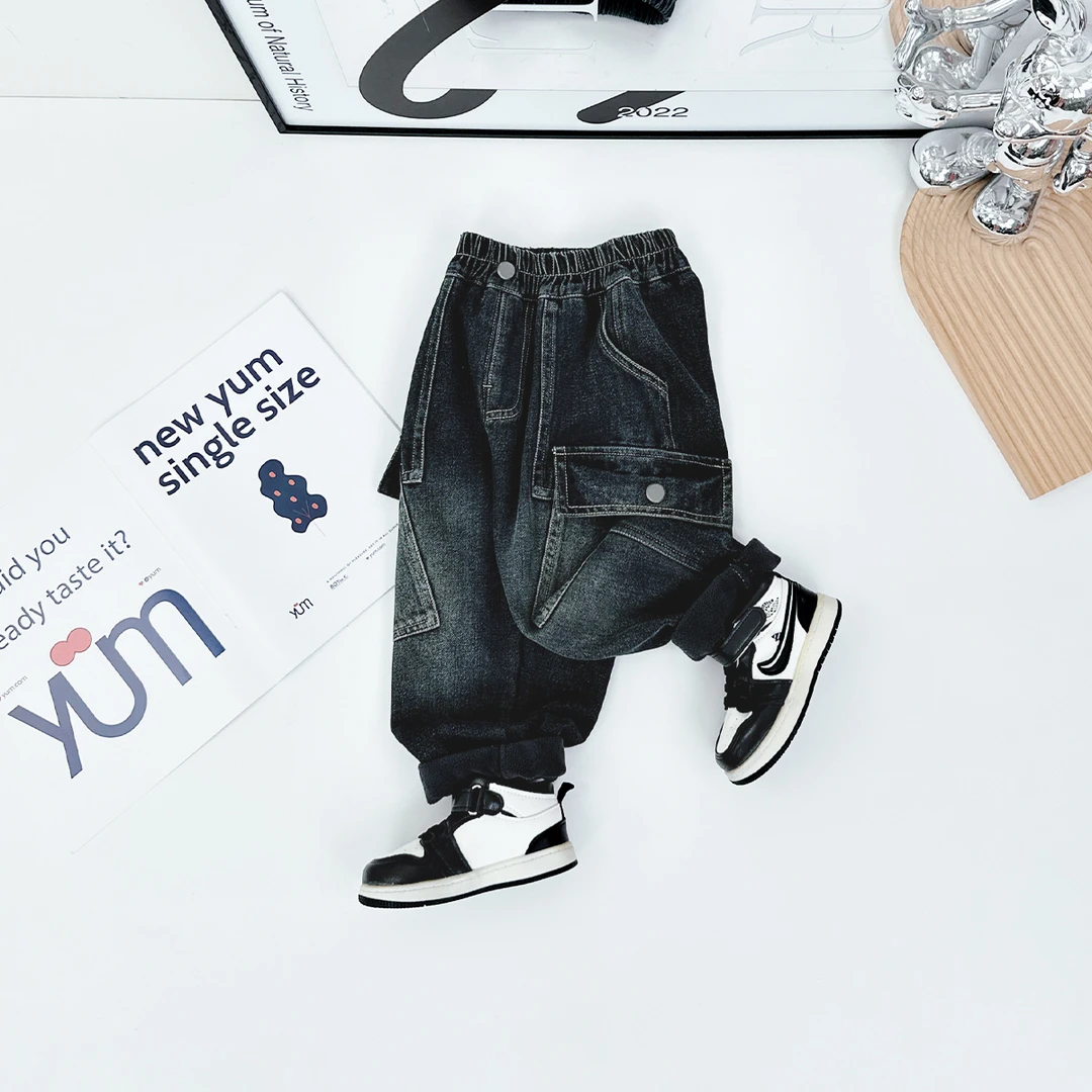 男童牛仔裤加绒裤子儿童2025新款秋冬装 D-CXF3399 悠悠童话童装