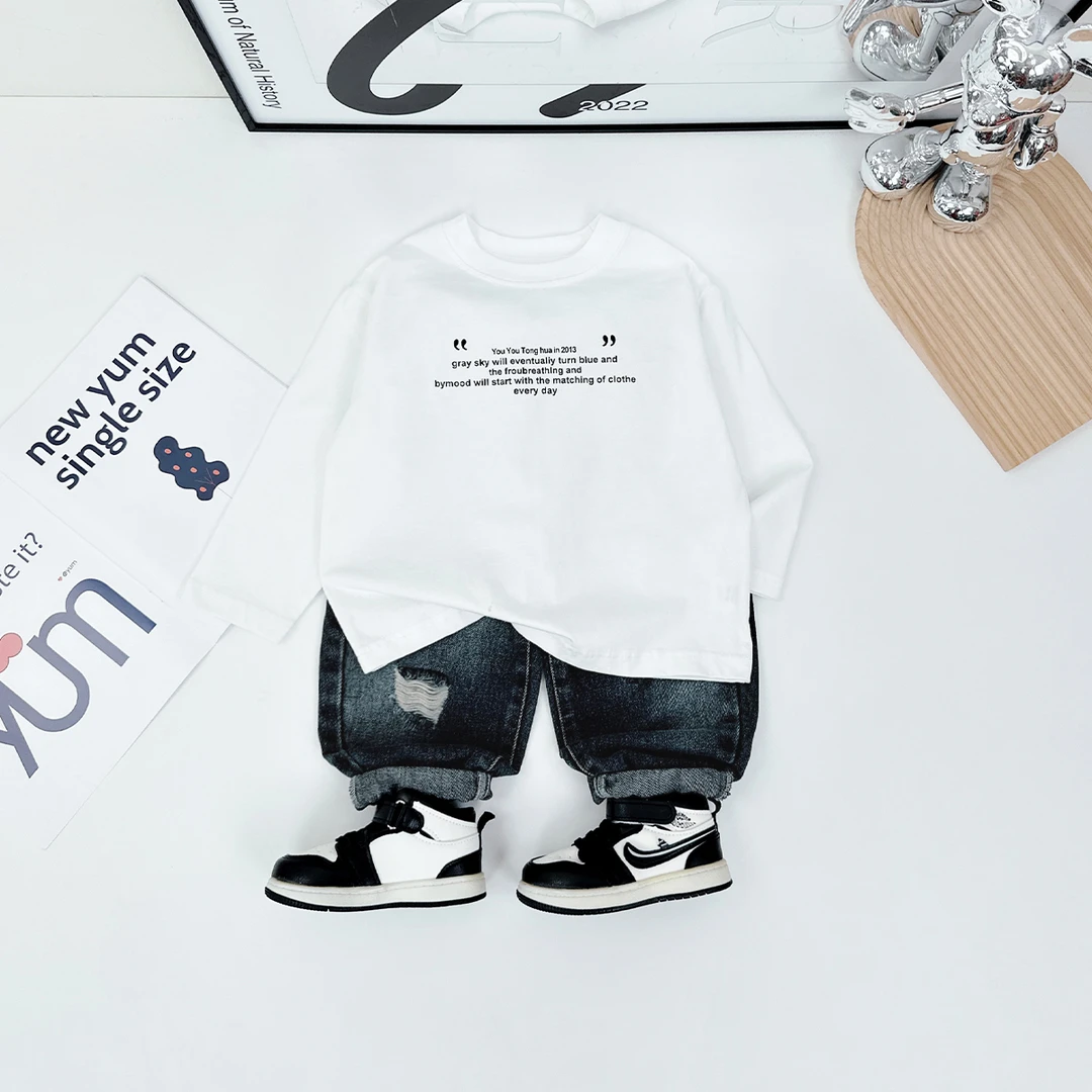 男童长袖T恤2024新秋装儿童春秋打底衫 D-LL72309-1 悠悠童话童装