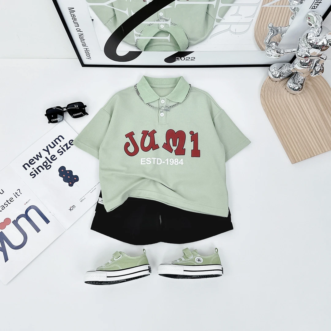 儿童夏装短袖POLO衫男童T恤薄款2024新款 D-XUE023 悠悠童话童装