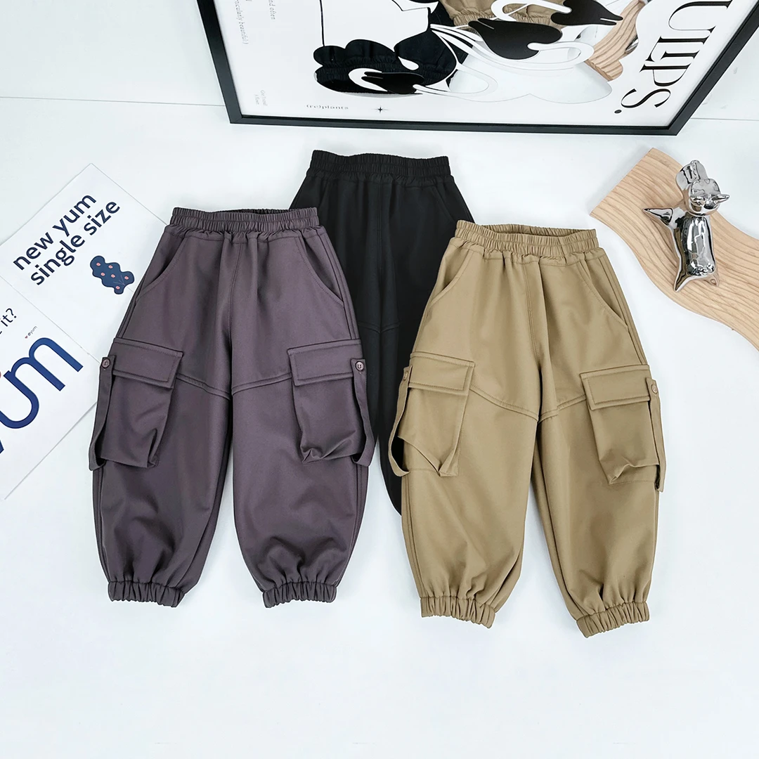 男童加绒裤子儿童休闲裤2024新款秋冬装 D-HZ241026 悠悠童话童装