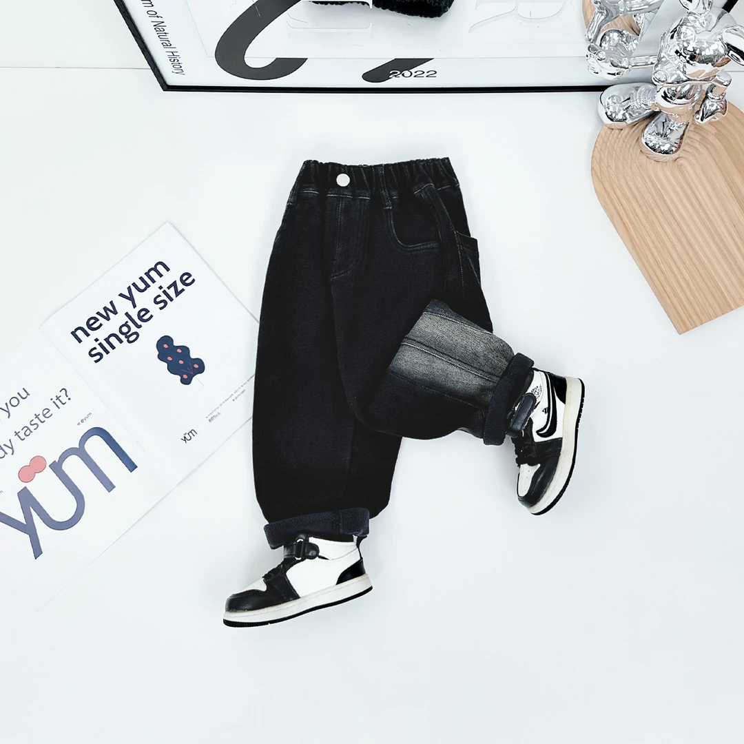 男童牛仔裤加绒裤子儿童2025新款秋冬装 D-CXF3503 悠悠童话童装