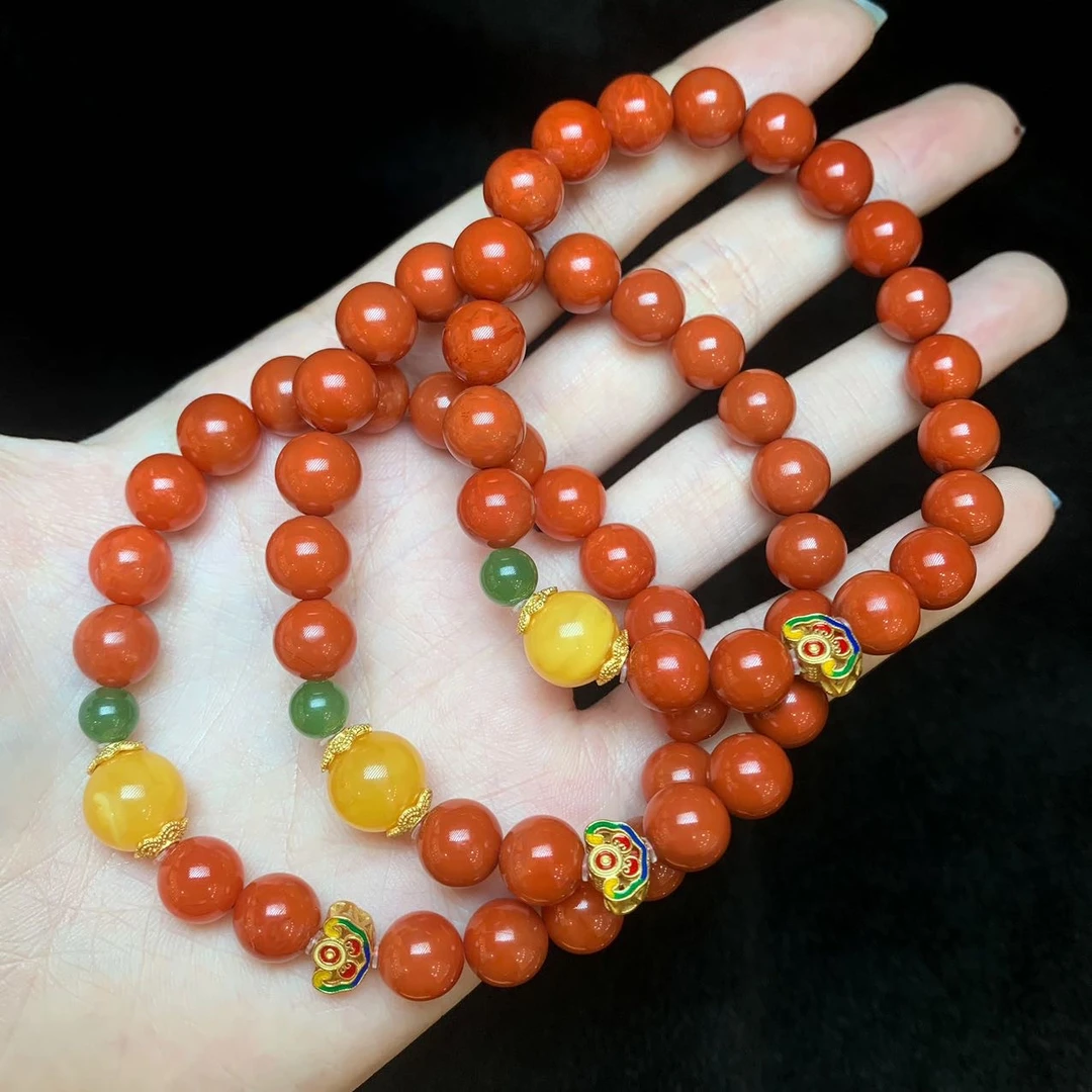 【云上好物】17 DS93012-南红DIY单圈手串-多样性发一件-8mm（JG）