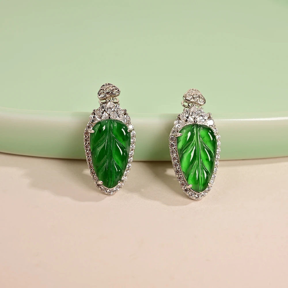 【云上好物】S925银翡翠吊坠-16×9mm 多样性发一件 DS26488-14（JG）