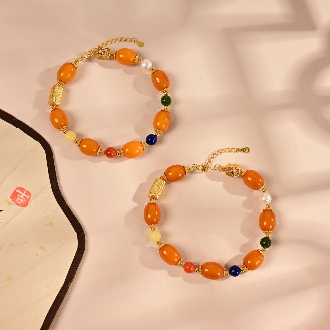 【云上叙】蜜蜡DIY手链-多样性发一件-8mm V1396-K（商城）