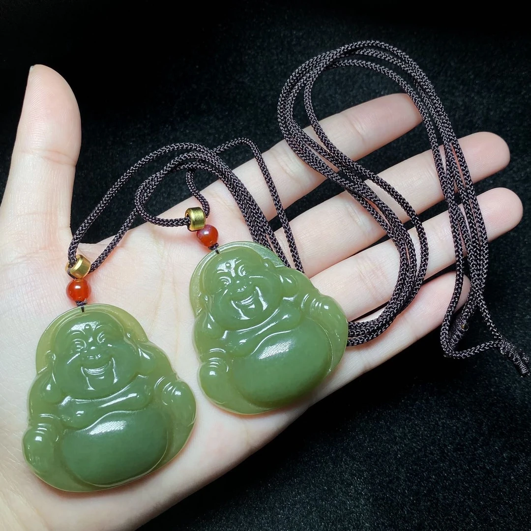 和田玉吊坠-多样性发一件-44×42×8.5mm V3346-K（商城）含配绳