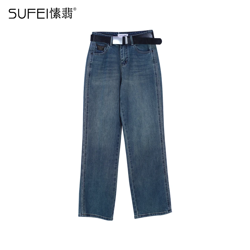 SUFEI/愫翡S41NK0135A  春季百搭牛仔裤简约  0135