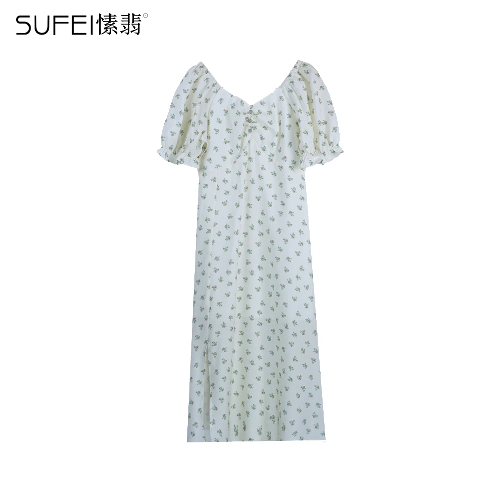 SUFEI/愫翡S32QZ0560A时尚气质碎花连衣裙0560