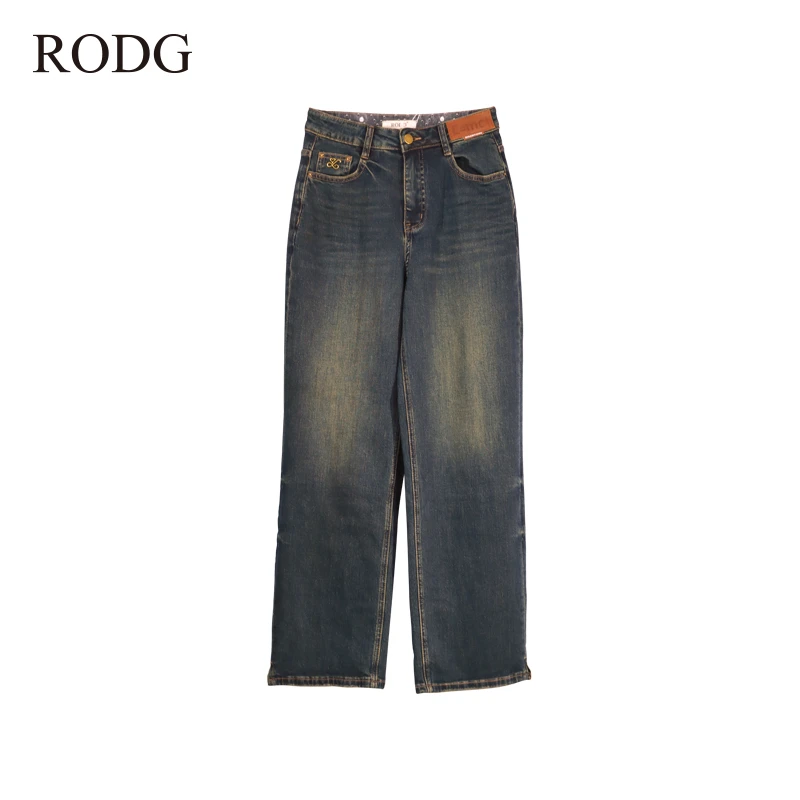 RODGR43NK1085A   秋季新款简约磨白牛仔裤  1085