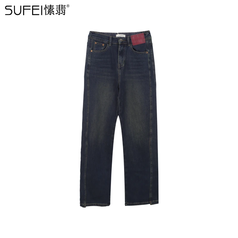SUFEI/愫翡S33NK1143A 秋季百搭复古牛仔裤 1143
