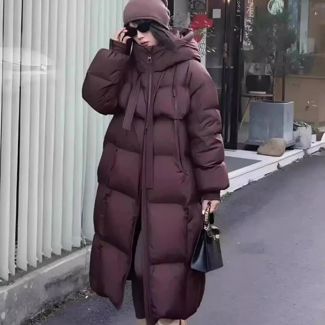 新款大被子宽松冬季外套加厚连帽中长款休闲潮流