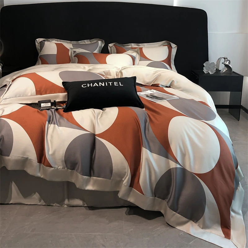 高端莱赛尔天丝四件套轻奢高级感床上用品夏季冰丝裸睡被套床单罩