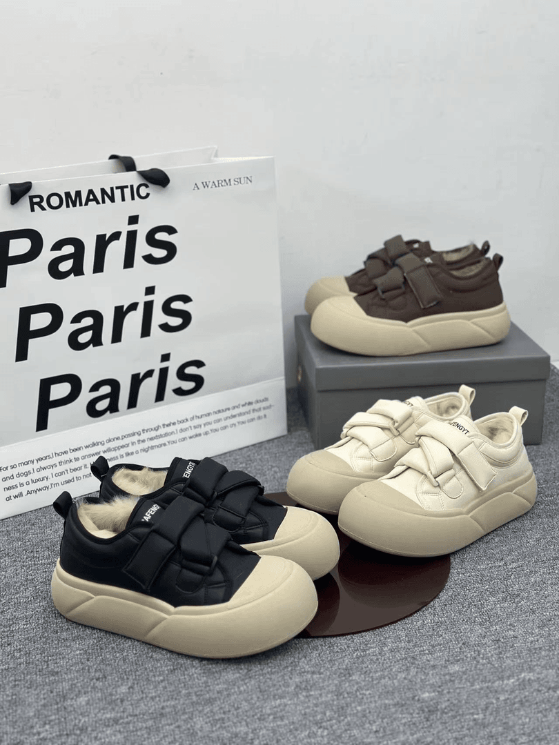 【帅宇家】小兔毛2023秋冬款加绒软底小板鞋韩版时尚百搭款断码女鞋