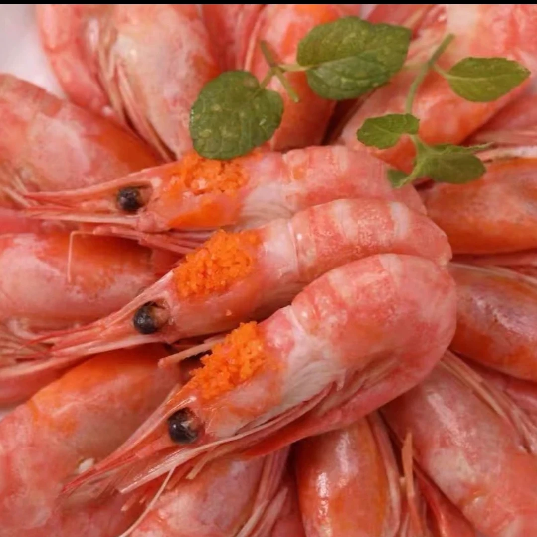 【头籽】黑头黑头北极熊原箱90-120北极虾头膏头籽甜虾 熟冻虾1.5kg