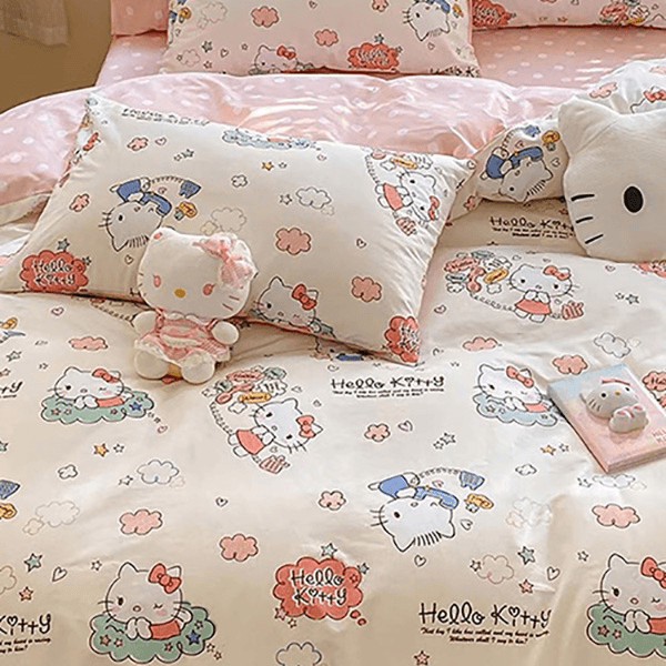 hello Kitty学生宿舍单人儿童全棉印花三件套四件套件套-特惠款