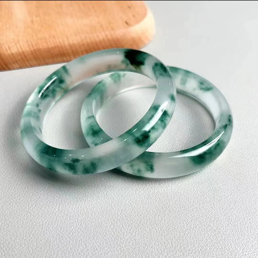 非金属珐琅手镯 高货冰透手镯飘花高冰绿正圈少女时尚精品手串