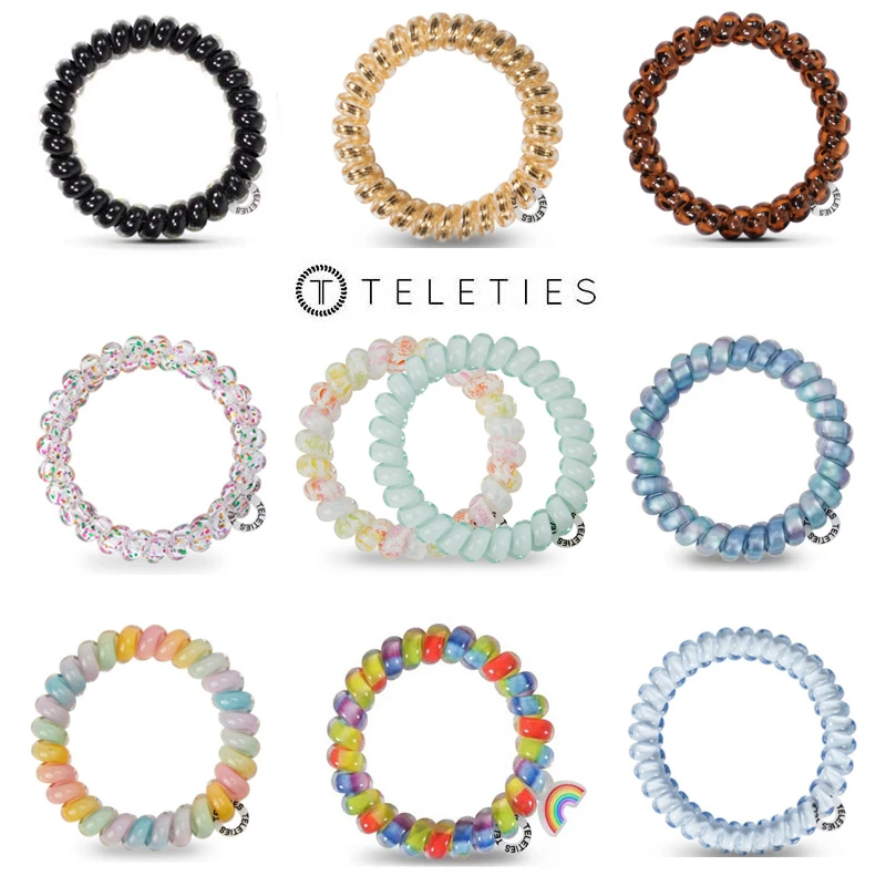 美国TELETIES时尚发圈明星同款女孩彩虹可爱彩色糖果色高马尾甜美