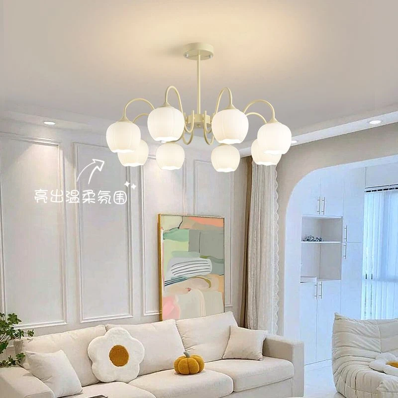 客厅吊灯法式奶油风灯具北欧现代简约轻奢极简大灯主餐厅卧室吊灯