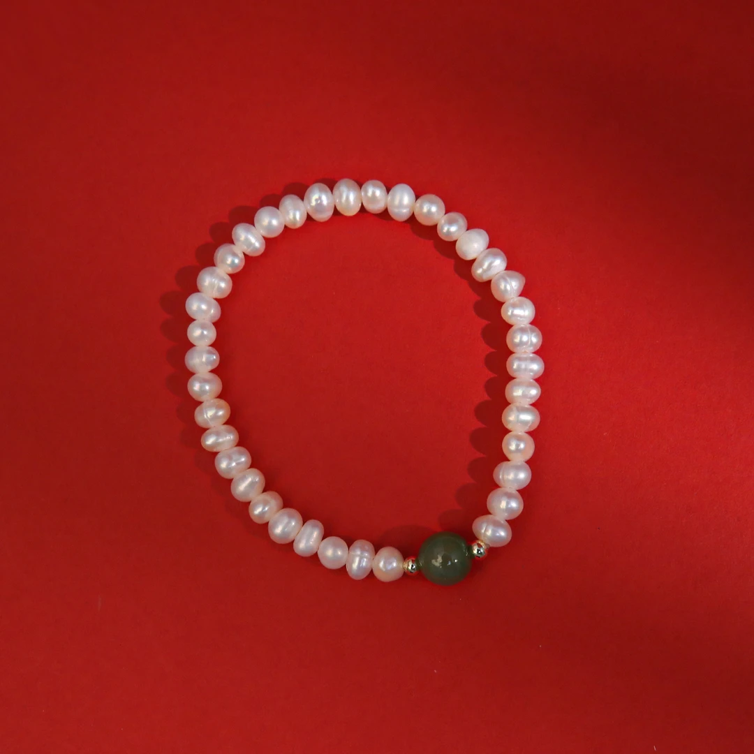 铜合金仿珍珠手链 单圈百搭气质手链QQ336