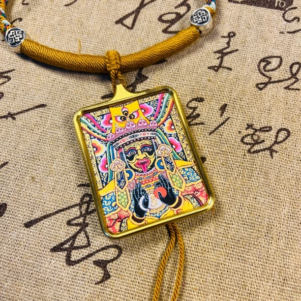 钛钢吊坠 【梵心】手绘唐卡扎吉拉姆复古藏式吊坠坠链配饰饰品项链