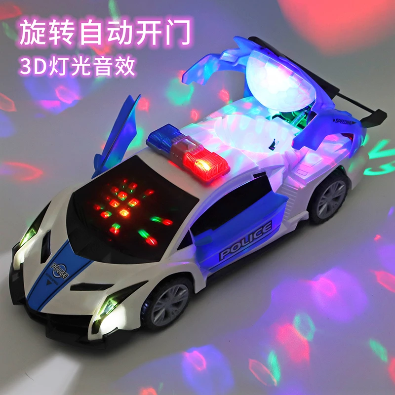 电动跳舞变形旋转万向警车男孩玩具网红同款儿童小孩女孩小汽车
