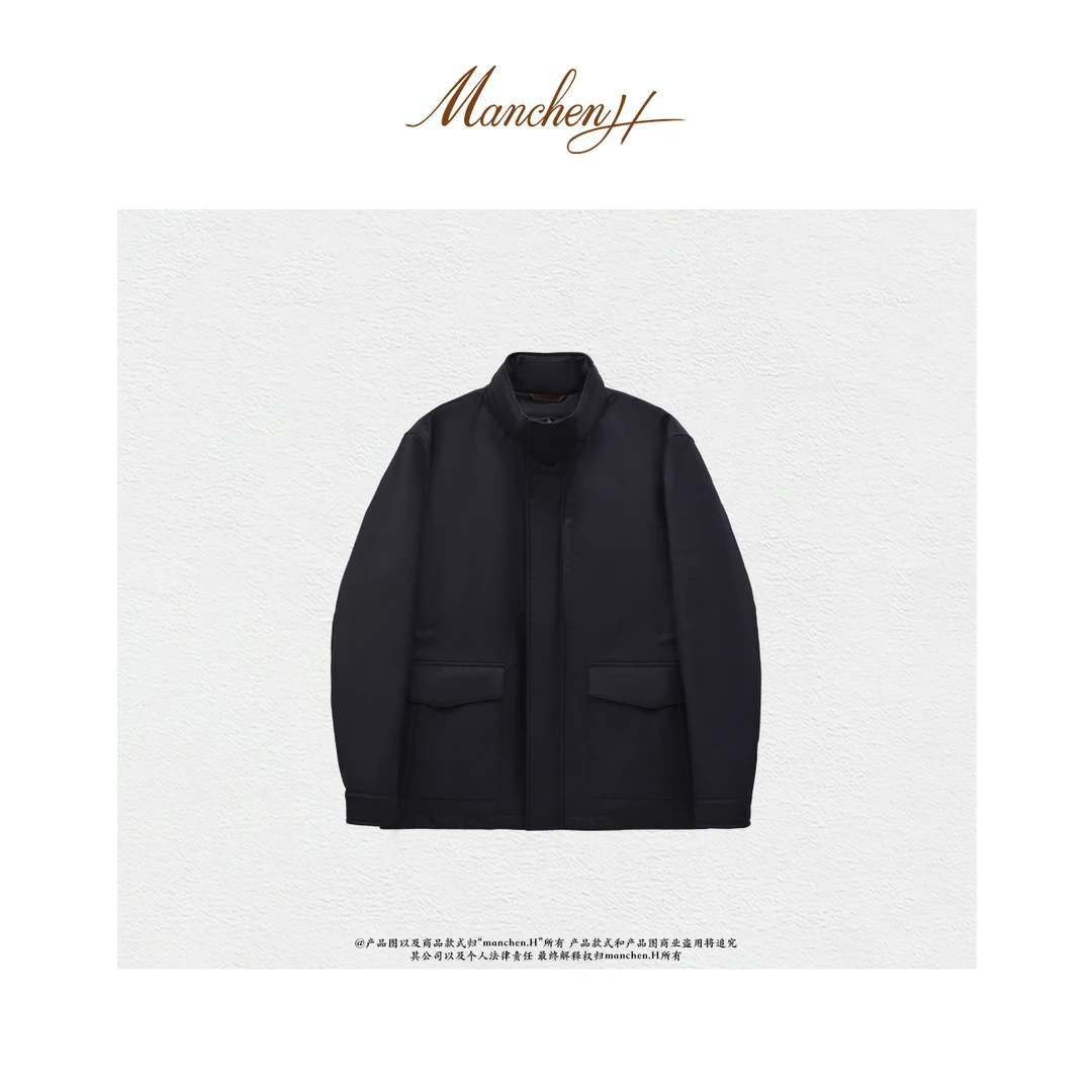 Manchenh“家属款~羽绒服”杰*亚进口防水羊毛夹克高端立领羽绒服