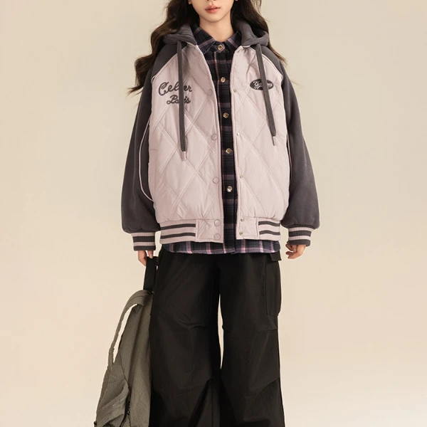 女童外套秋冬款2024新款洋气冬季夹棉加厚中大童儿童冬装女孩上衣