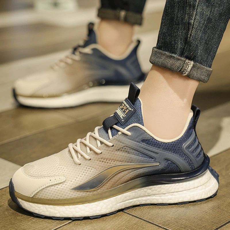 潮流鸿足运动休闲百搭夏季透气潮流潮鞋网面爆米花底软底跑步防滑