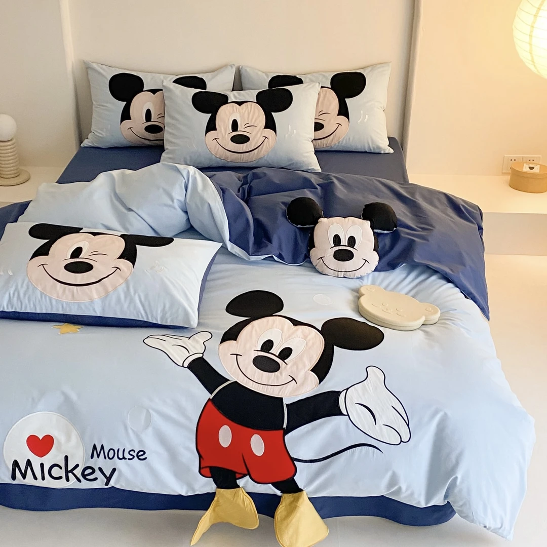 小温暖 米奇 A类全棉水洗棉四件套 高品质卡通四件套