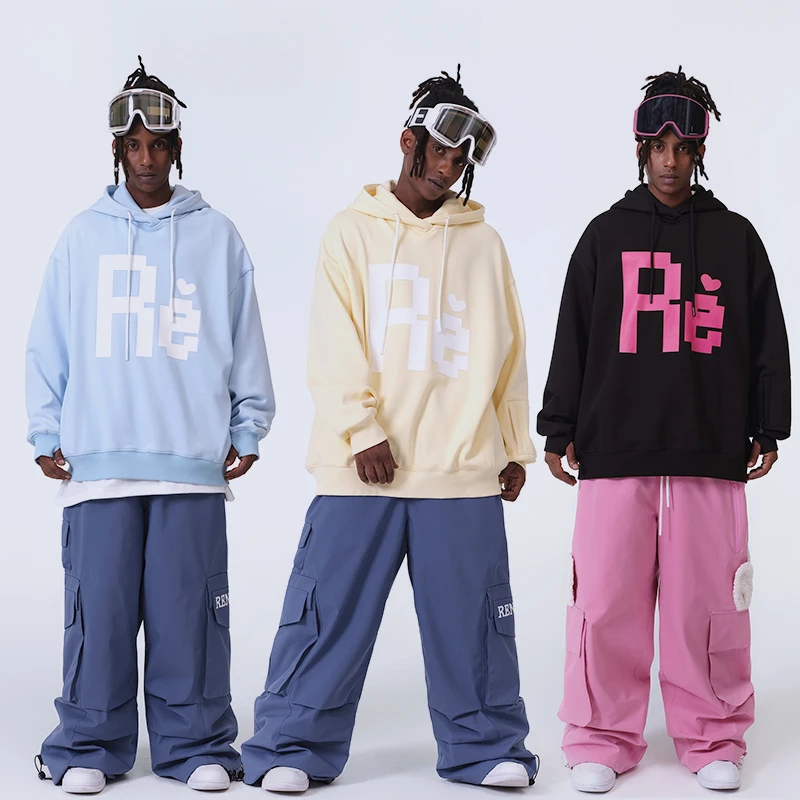 Ren刃川 滑雪服卫衣上衣保暖男女款宽松单板双板2025户外冬季防水