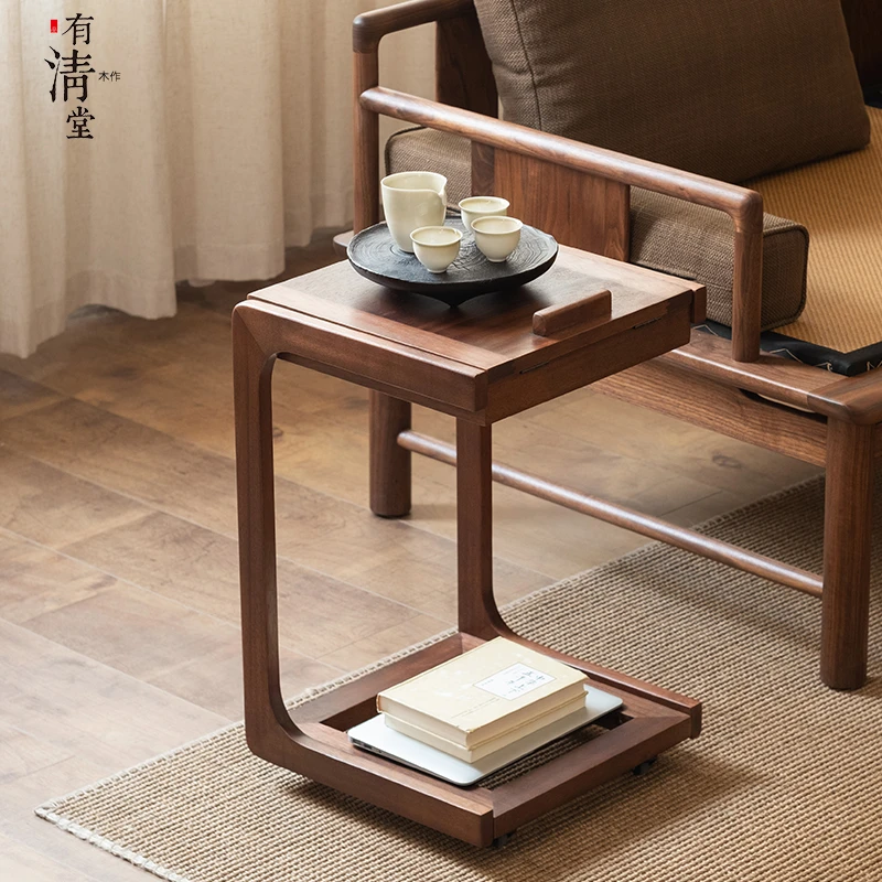 有清堂新中式移动边几家用茶台床头边桌置物架沙发茶几边柜简约