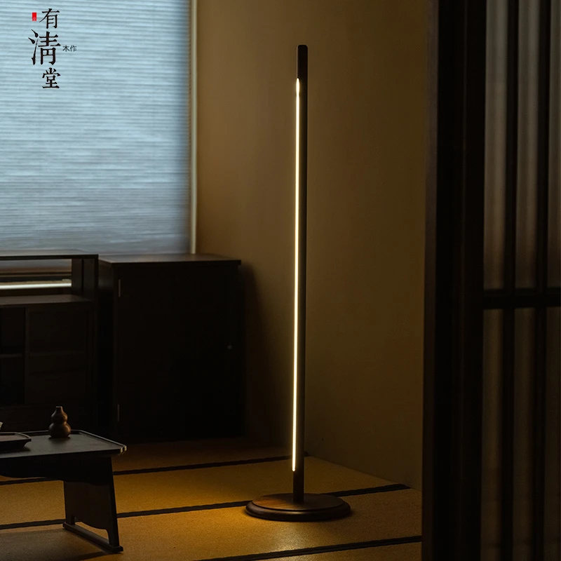 有清堂新中式黑胡桃木创意落地架