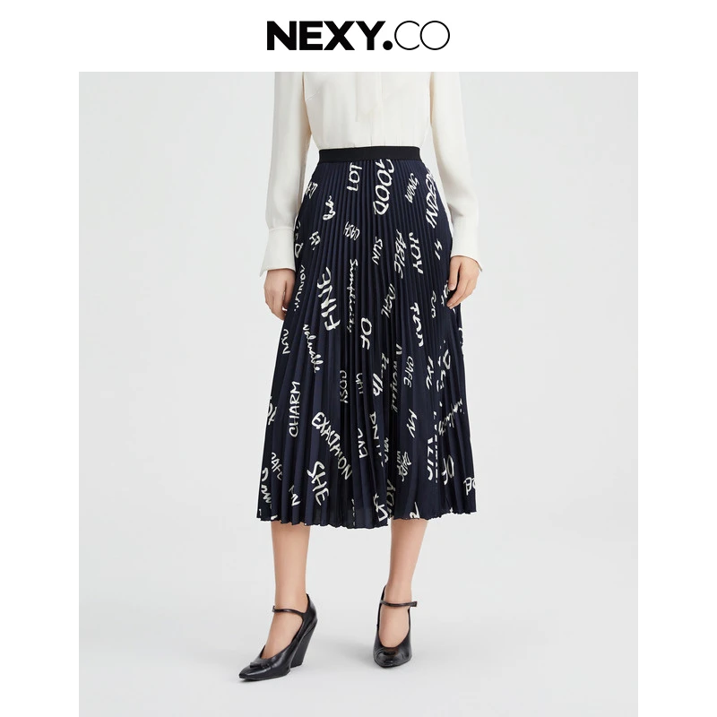 NEXY.CO/奈蔻半裙显瘦减龄新款气质甜酷感拉商务字母XW01349Q7