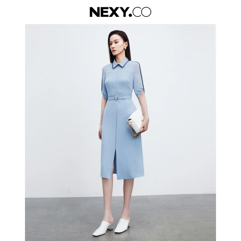 NEXY.CO/奈蔻连衣裙|雨后天青|薄荷曼波|显瘦减龄|XF04746N4