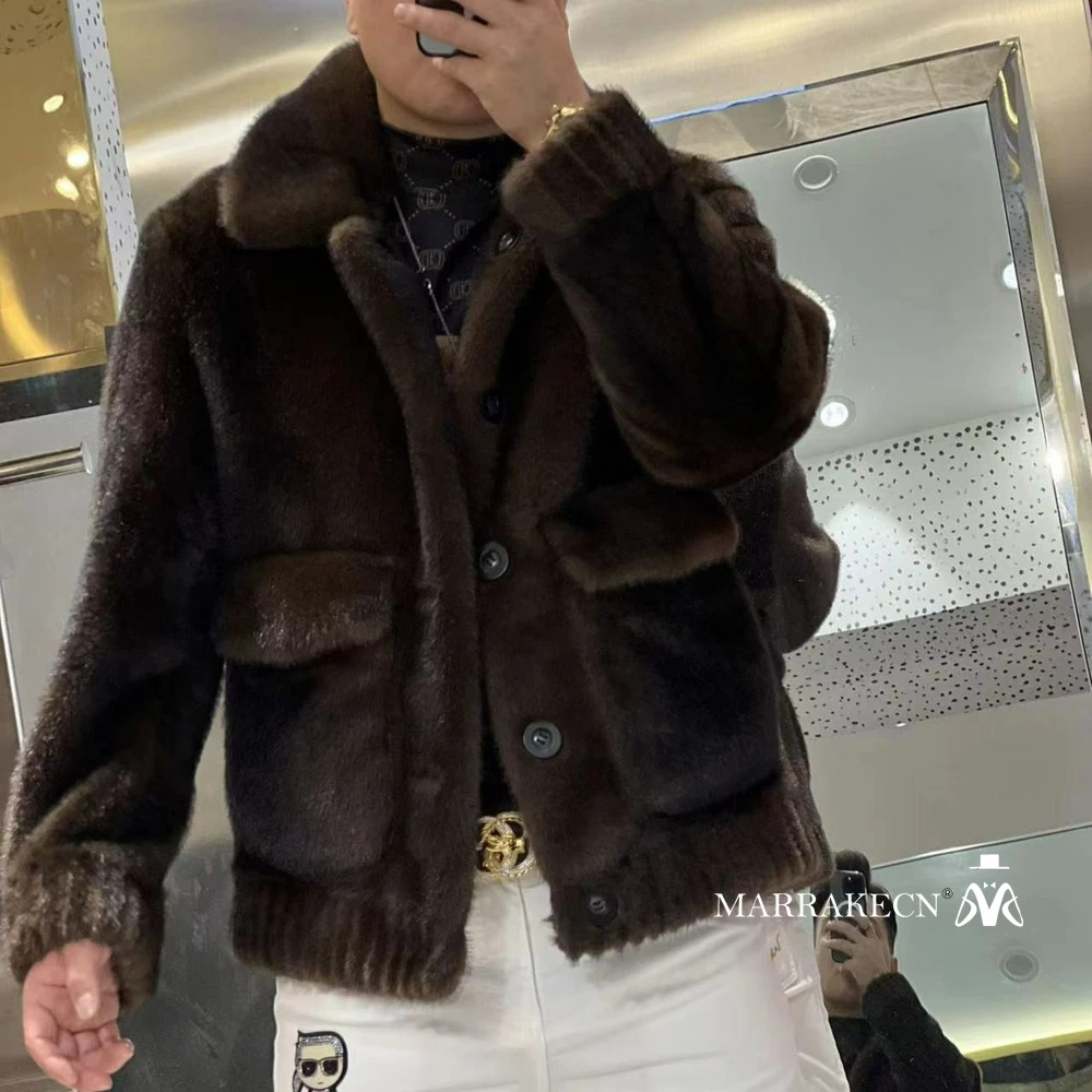 【马哥严选】欧货时尚潮流冬季轻奢男士翻领两面穿夹克外套065XFa