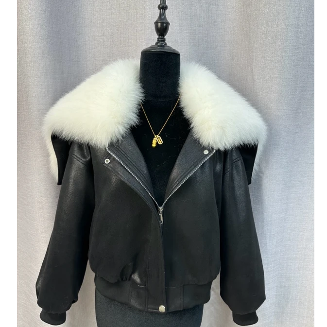 天使之翼冬季新款女士皮毛一体狐狸毛皮衣加绒保暖厚外套