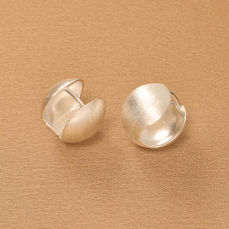 925银耳饰 【雯雯专属】拉丝圆球耳环高级感磨砂小众设计轻奢感气质