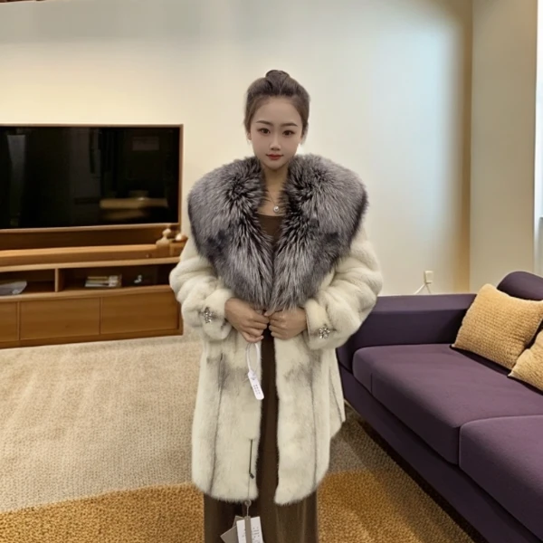 232049【DC】818福利通女装反季清仓水貂皮草外套