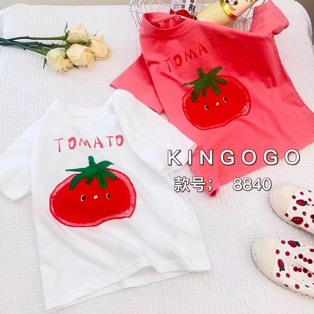 KINGOGO/金果果儿童夏季休闲圆领卡通印花短袖亲子T恤8840