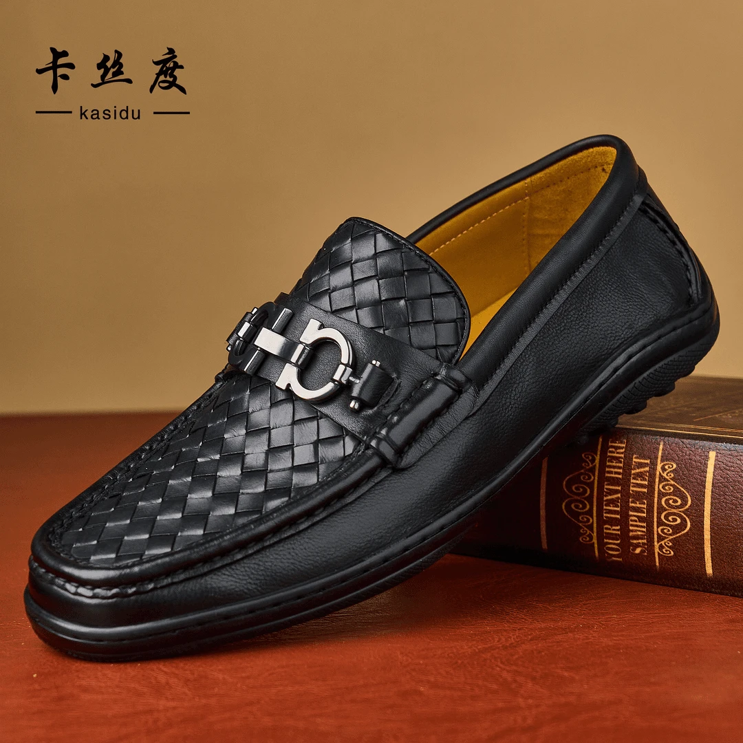 卡丝度男鞋2025设计师款男士时尚百搭商务皮鞋春季舒适透气乐福鞋