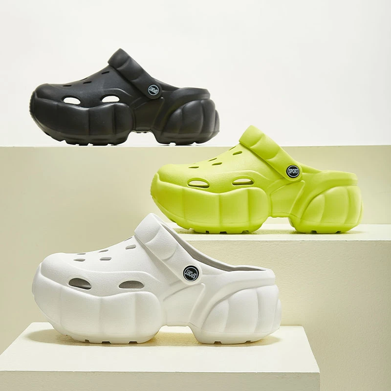 跨境同款潮流厚底洞洞鞋网红ins简约休闲时尚防滑沙滩鞋外穿