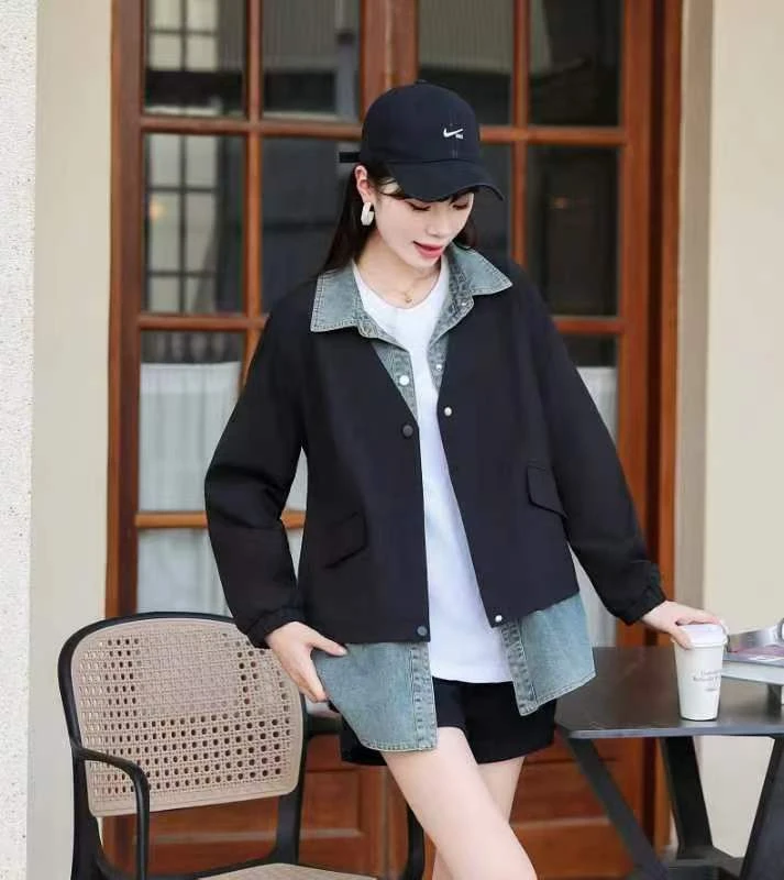 最新时尚秋季假二件外套8091