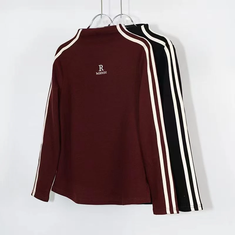 休闲减龄半高领打底衫633