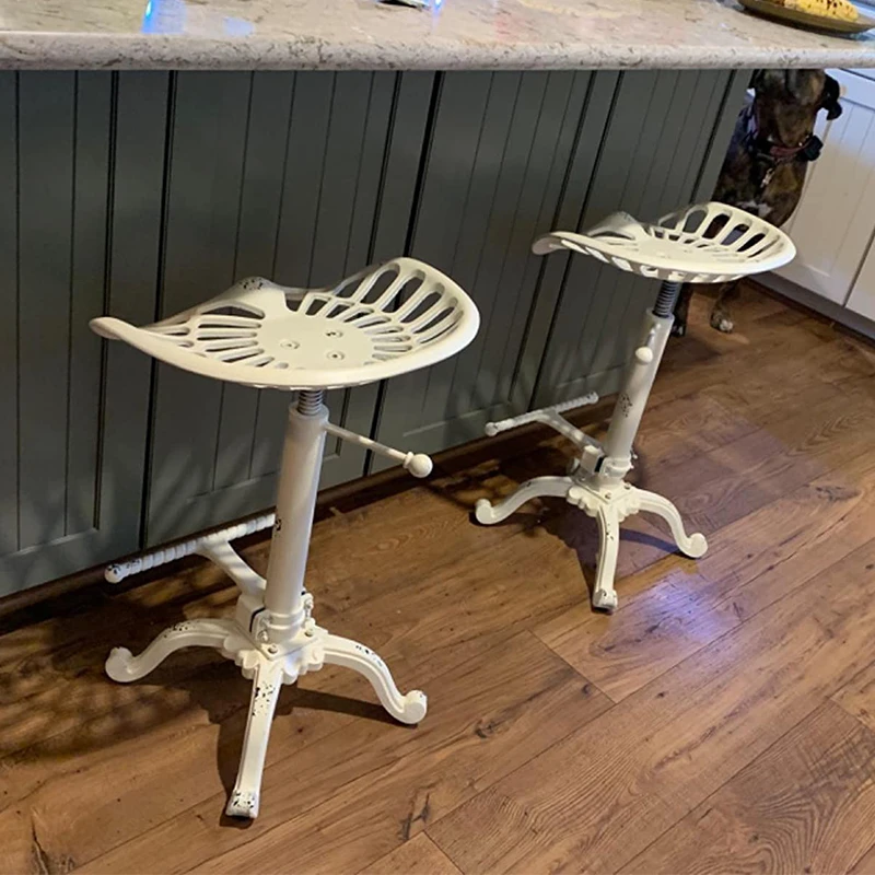 拓派复古创意马鞍造型铸铁座椅民宿家用旋转吧台椅可升降吧凳轻奢