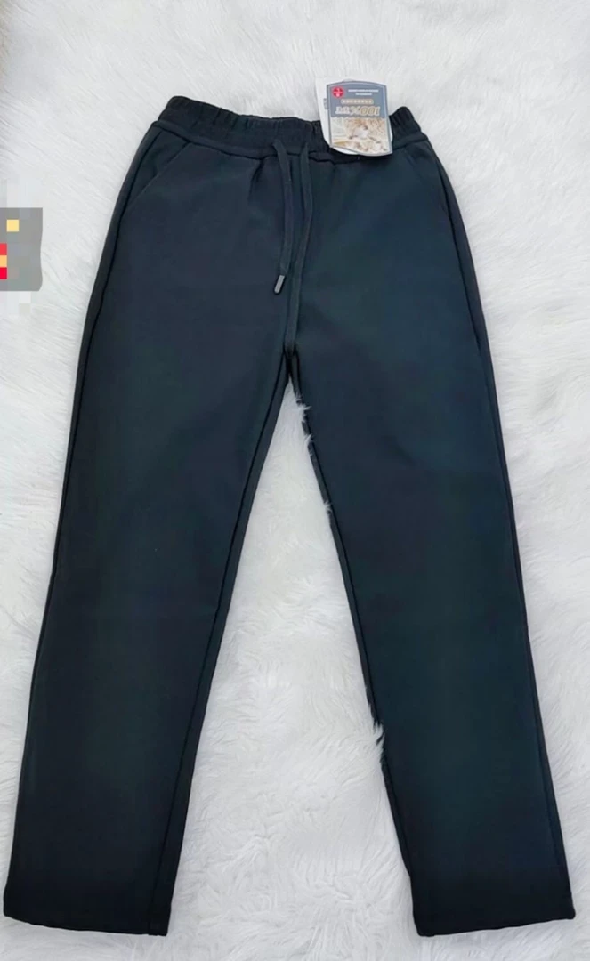 男士外穿保暖羊毛裤双层加厚修身冬季新款