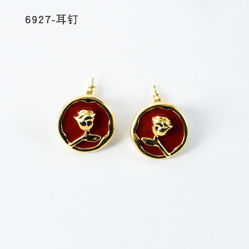 铜合金耳饰 设计师气质耳环小众设计高级感耳钉耳饰～6927