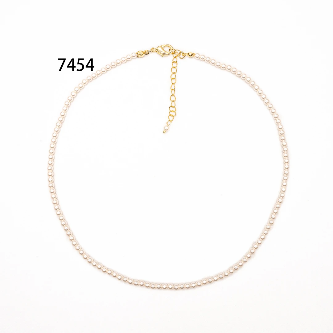 铜合金项链 简约时尚百搭小米珠设计师项链~7454