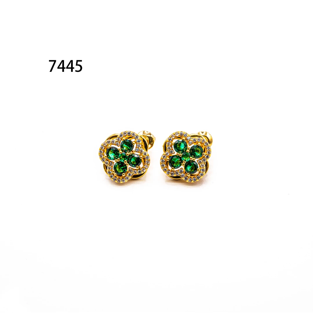 铜合金耳饰 简约镶嵌个性气质耳环小众设计高级感耳钉耳饰～7445